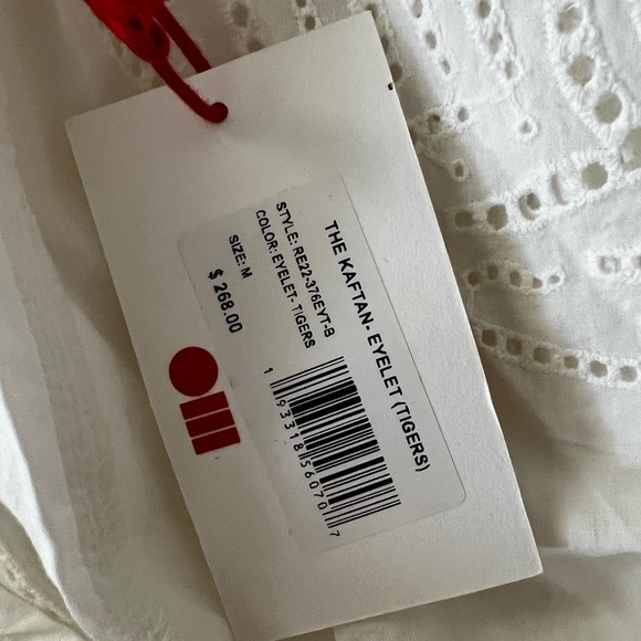 NWT SOLID & STRIPED Eyelet Tiger White Kaftan Cover-up Size Medium - Picture 7 of 7